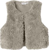 Gilet mini fille Name It en nano fausse fourrure Island Fossil