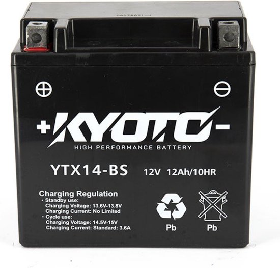 batterij sla kyoto voor moto aprilia 750 dorsoduro 2008 à 2010 ytx14-bs / 12v 12ah nieuw