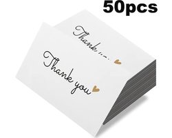 Bedankt Kaartjes Set - Thank You Cards - 50 stuks - Kleine onderneming - Pakket verzend kaartjes - 90 x 54 mm