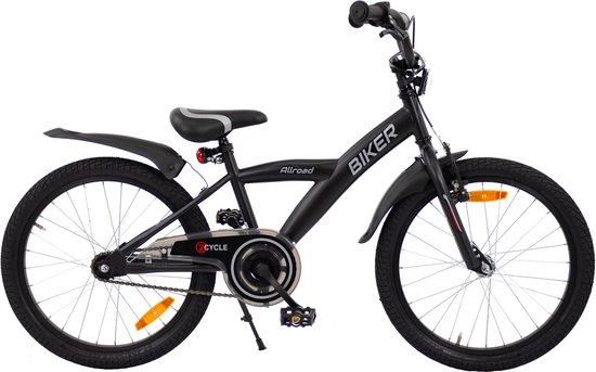 2Cycle Biker kinderfiets 20 inch (6 tot 8 jaar) voor jongens zwart