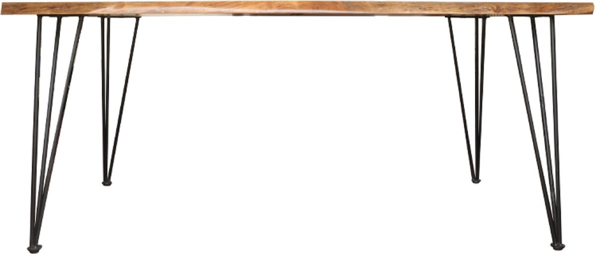 OHNO - Lesnar Eettafel - Hout - Boomstamblad - Zwart Metalen Poten