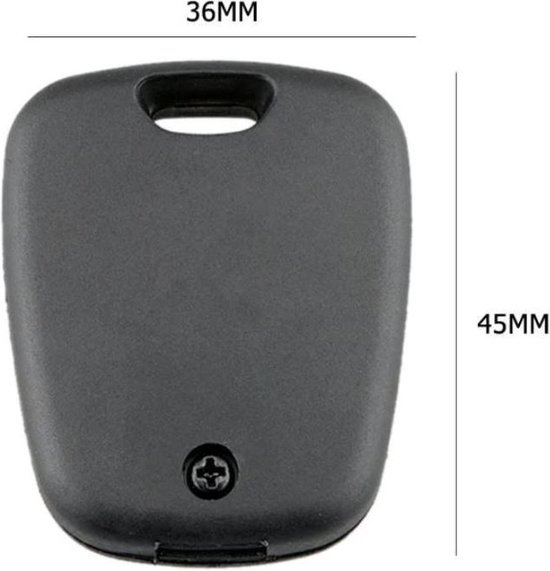 Afmetingen van zwarte autosleutel behuizing: 36MM breed en 45MM hoog.
