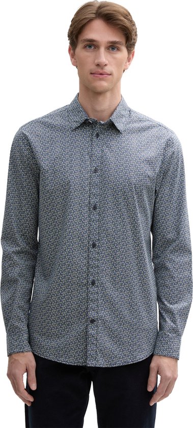 Tom Tailor - Lange mouw overhemd - Mannen - M - Dark Navy - Katoen - 1045935