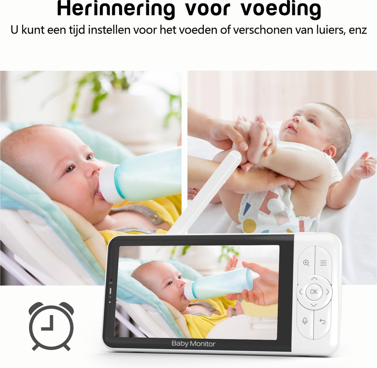 Afbeelding 2 van Lakoo Pro Babyfoon - met Camera én App - Premium HD Wifi Baby Monitor - 5 inch