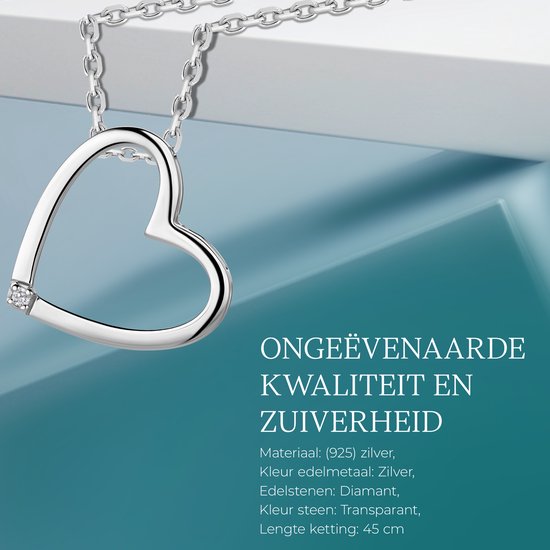 1 x zilveren damesketting, 45 cm, 925 sterling ketting voor vrouwen en