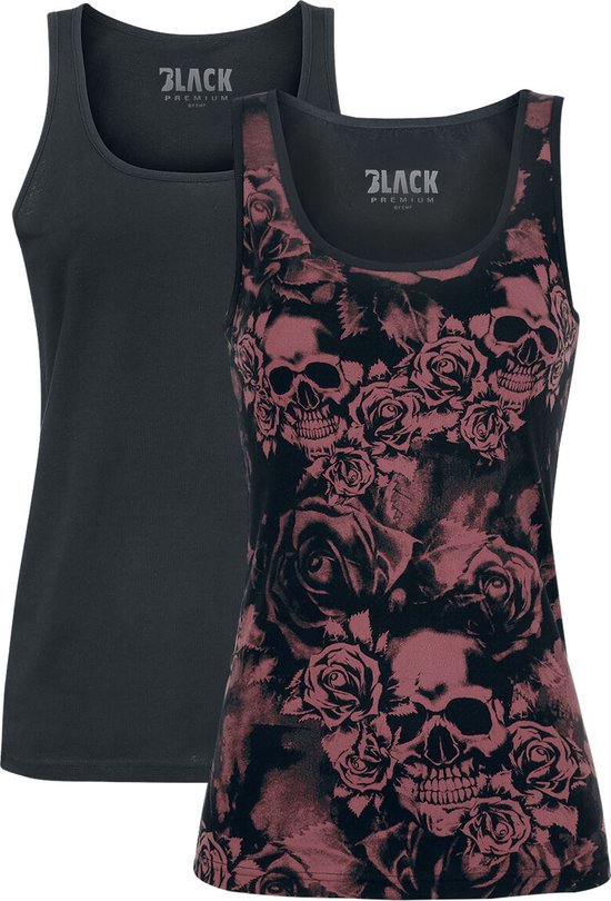 Black Premium by EMP Zwarte topjes in een dubbele verpakking - Dames - XL