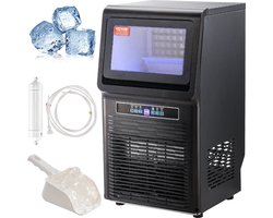EML STORE IJsblokjesmachine - IJsmaker - 70Lbs/24H - 36 Ijsblokjes In 15 Minuten - 31 kg ijs per 24 uur - Met Waterslang en IJsschep - Zwart
