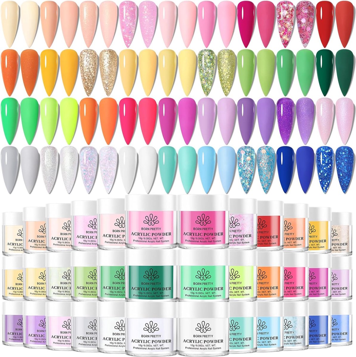 Acrylverfset Nagels - 36 Kleuren - Starterset voor Franse Nagels