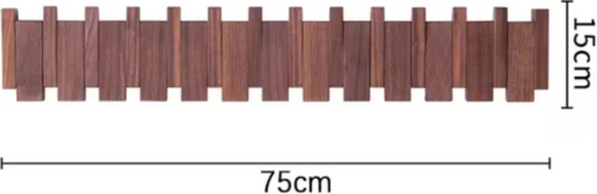 Kapstok Wandmontage, Donker Walnoot Houten Muur Kleerhanger Kapstok
