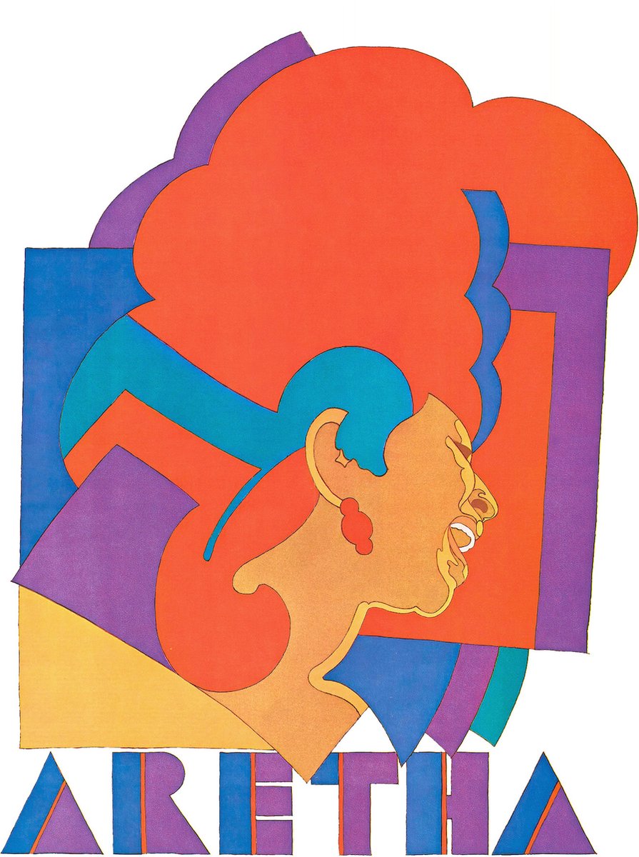 karo-art Poster - Aretha Franklin, Kleurrijke poster uit 1968, Premium Print, Professioneel Fotopapier Multikleur