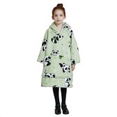 JAXY - Hoodie Deken Kinderen - Fleece Deken Met Mouwen - Snuggle Hoodie - Kids - 1150 gram - Panda