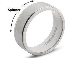 Fidget Ring - Spinner - Anxiety Ring - Zilver Kleurig - Staal - Schoencadeautjes Sinterklaas Jongen - Cadeaus Mannen