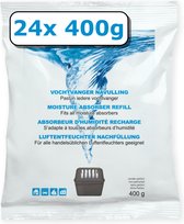 Vochtvanger navulling - 24 stuks - 400 gram - neutraal - universeel - voor vochtopnemers vanaf 400 gram