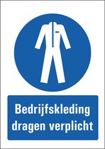 Bedrijfskleding verplicht bord met tekst 148 x 210 mm