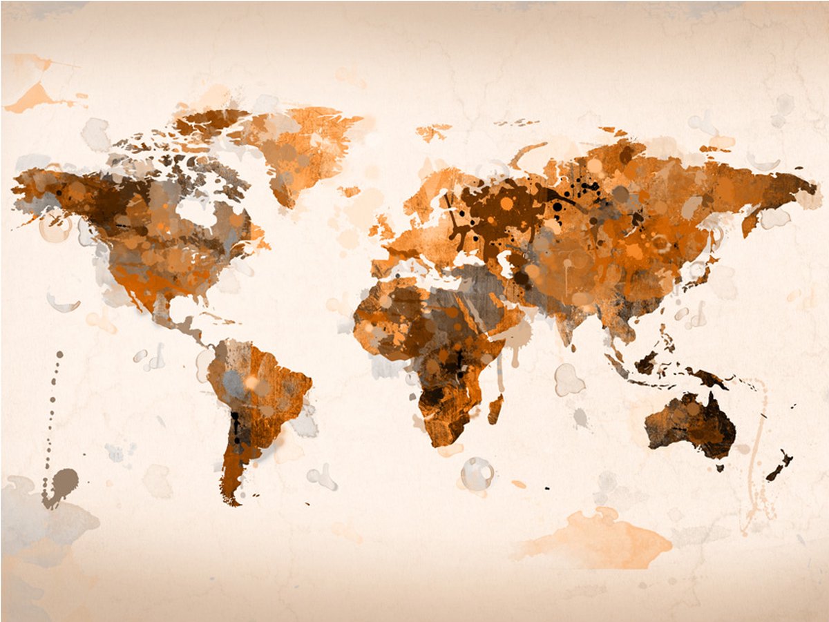 Fotobehang - World in bruine tinten.