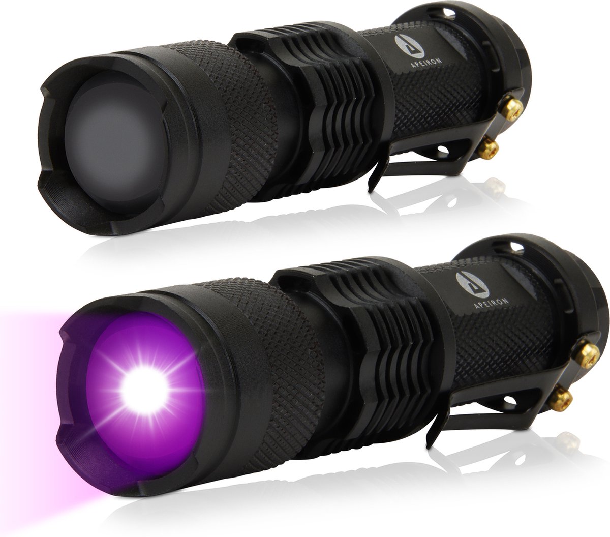 Apeiron UV Zaklamp - LED Verlichting Zak Lantaarn - Ultra Violet Zoom - Flashlight - Lamp - Blacklight - Geschikt Voor Gebruik Met Dieren En Insecten