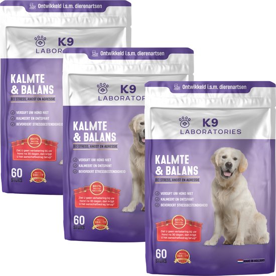 K9 Laboratories Kalmte & Balans – 180 stuks – hond – bij angst – stress – agressie