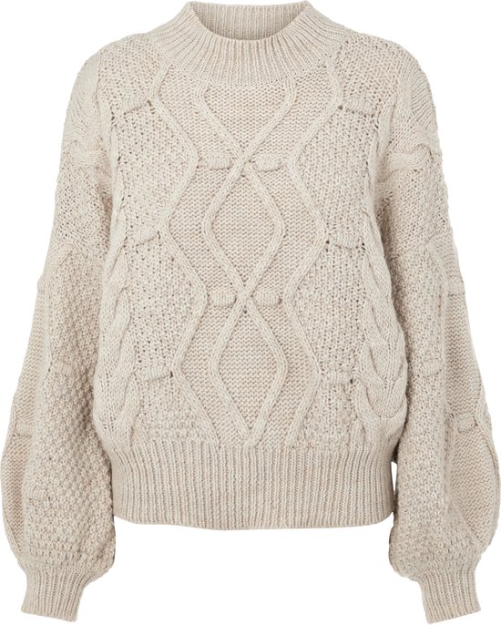 OBJECT OBJKAMMA CABLE KNIT PULLOVER NOOS Dames Trui - Maat XL