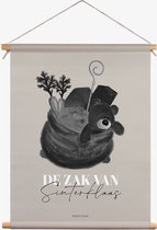 MOODZ design | Textielposter | De zak van Sinterklaas | Sinterklaasfeest | 40x50 cm