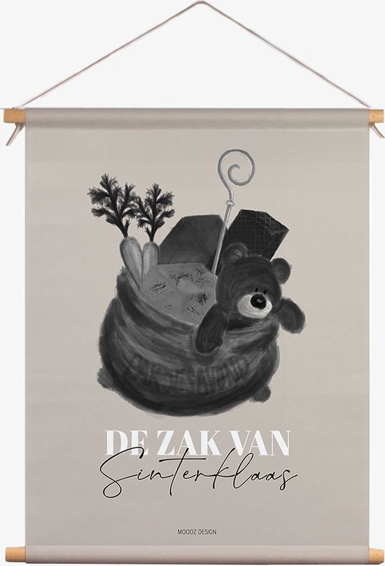 MOODZ design | Textielposter | De zak van Sinterklaas | Sinterklaasfeest | 40x50 cm