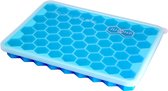 JU&MP Honeycomb XL IJsblokjesvorm - IJsblokjes - IJsblokjesvorm met Deksel - Blauw
