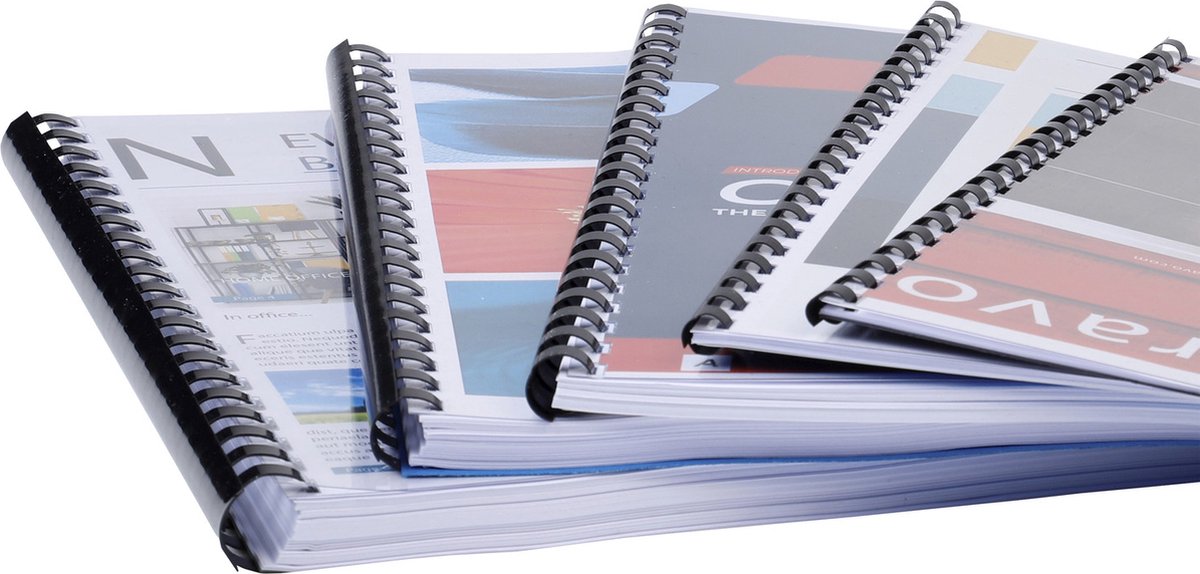 Reliures Spirale Plastique Esselte-Leitz A4 - Lot De 100, 12mm, Pour 95 Pages - Noir