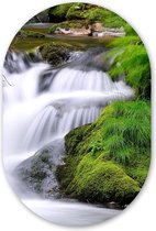 Miroir ovale mural - Décoration murale en plastique - Tableau ovale - Water - Nature - Cascade - 60x90 cm - Forme miroir ovale sur plastique