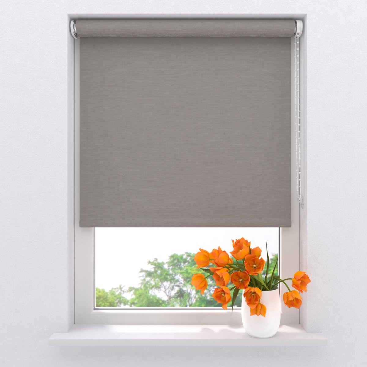 Rolgordijn Easy Texture - Verduisterend - Light Grey - 100 x 190