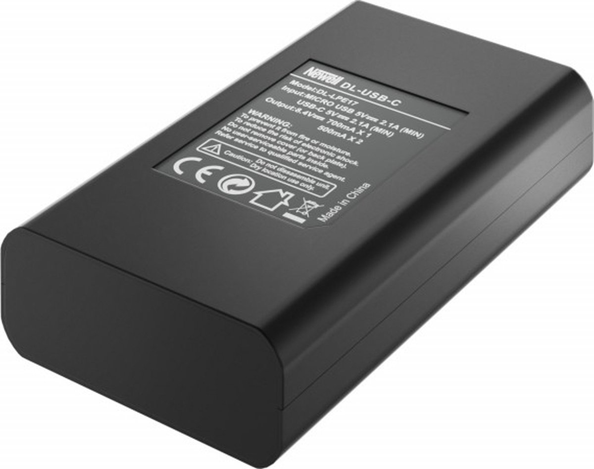 Newell set DL-USB-C lader en 2x LP-E17 batteries for Canon