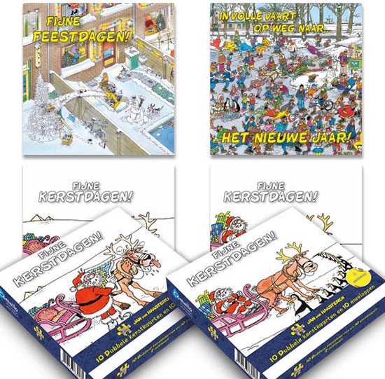 Jan van Haasteren kerstkaarten mapje met 4x5 stuks set 1