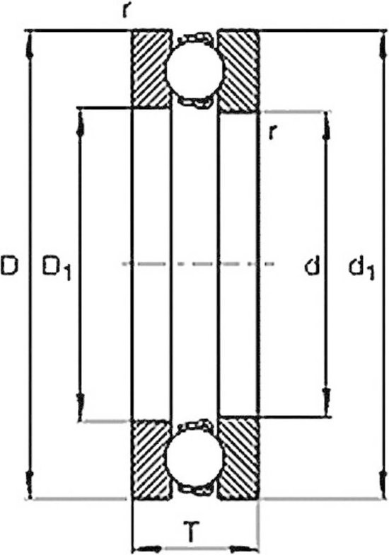 UBC Bearing 51110 Groefkogellager, axiaal Buitendiameter: 70 mm Toerental (max.): 3200 omw/min