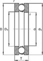 UBC Bearing 51110 Groefkogellager, axiaal Buitendiameter: 70 mm Toerental (max.): 3200 omw/min