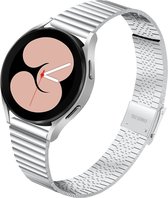 Stalen bandje - RVS - geschikt voor Samsung Galaxy Watch 6 / Watch 6 Classic / Watch 5 / Watch 5 Pro / Watch 4 / Watch 4 Classic - zilver