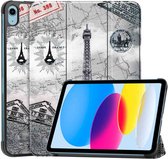 iMoshion Tablet Hoes Geschikt voor iPad 10.9 (2022) - iMoshion Design Trifold Bookcase - Meerkleurig /Parijs