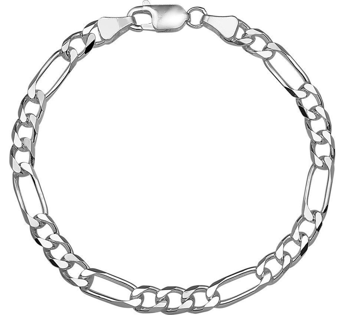 Zilver Gerhodineerde Armband figaro 5 1329693