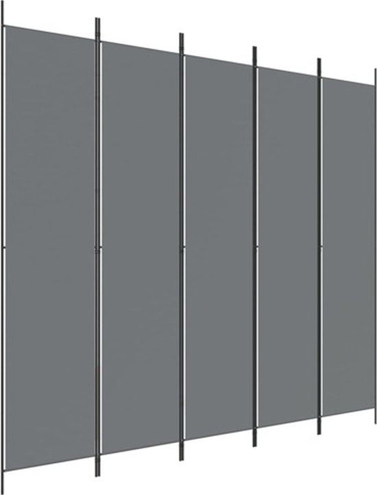 vidaXL Séparateur de pièce 5 panneaux - 250 x 220 cm - Pliable - Anthracite - Séparateur de pièce