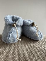 Noordiq - Merino Wollen Babysloffen - Blauw - Maat M / 6-12 maanden