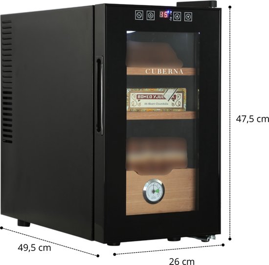Elektrische Humidor Emilia 25L1 150 sigaren Thermo elektrisch gekoeld