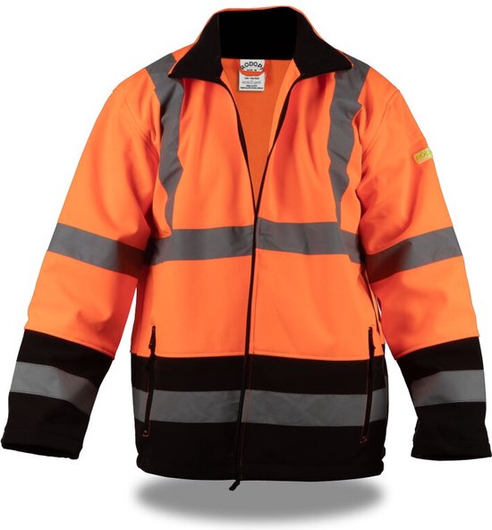 Rodopi® Softshell Safety Jacket Reflective - Oranje/ Zwart - taille M