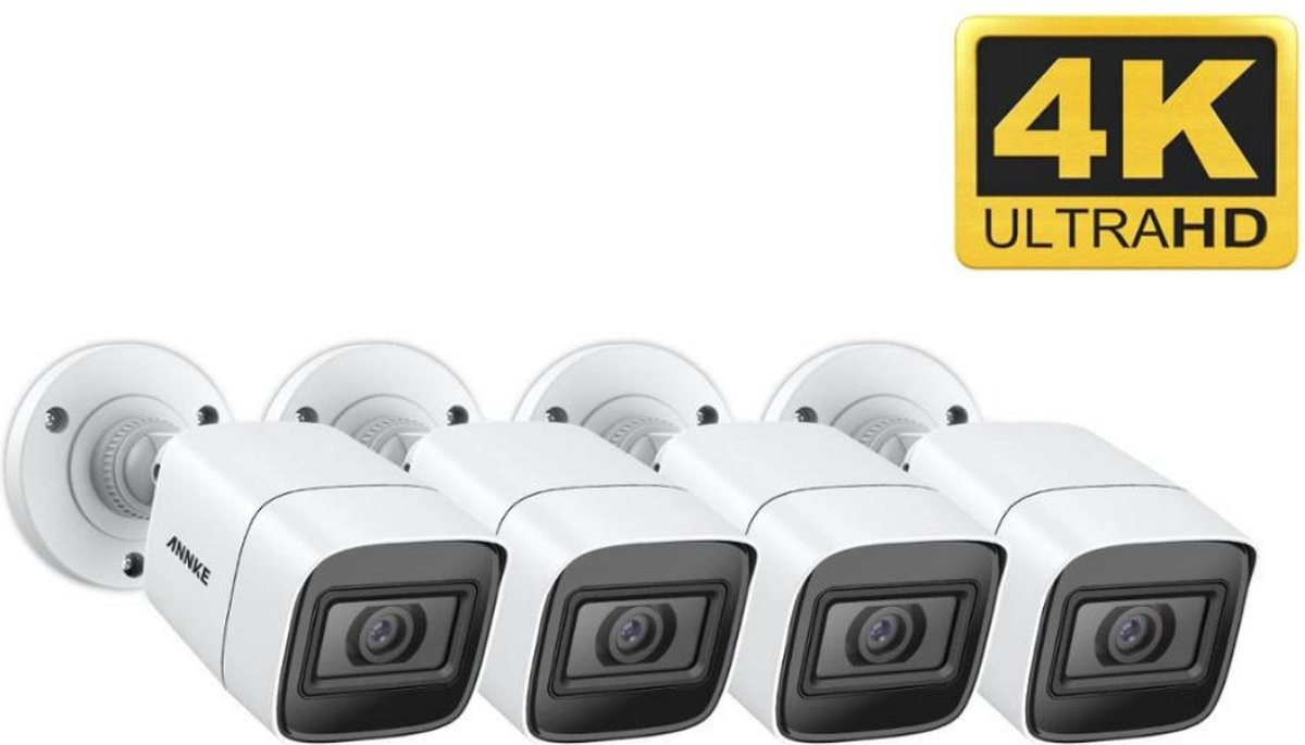 LooMar Buitencamera 4 Stuks - Buiten Camera met Nachtzicht - Groothoeklens 4K Kwaliteit - 30m Zicht Beveiligingscamera’s