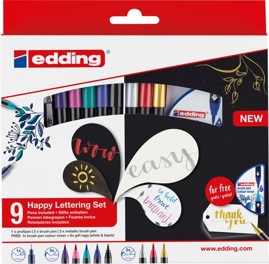 Foto: Brushpen edding 1340 happy lettering starter set 9 2