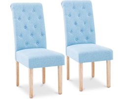 Fromm & Starck - Stoel - Gestoffeerd - set van 2 - tot 180 kg - zitting 46 x 42 cm - hemelsblauw