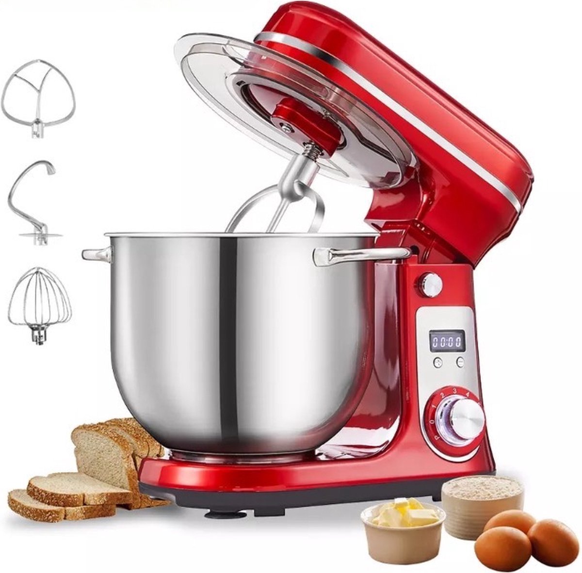 Küchenmaschine Multifunktional, 1100W Food Processor Kompakt Küchenmixer, Silber