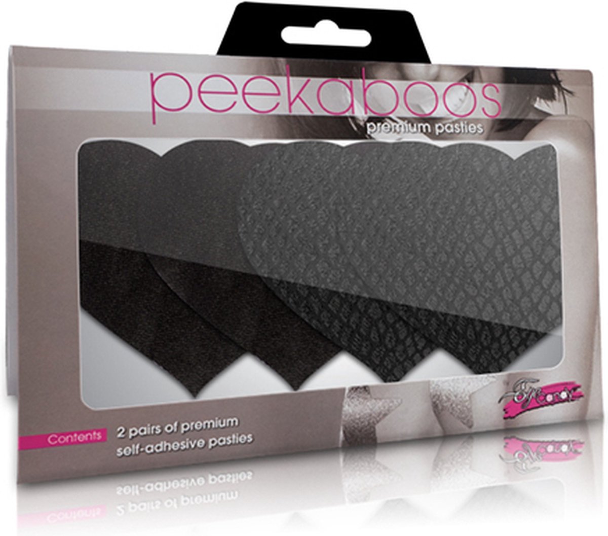 Peekaboo Sexy Pasties klassiek Hearts - Zwart