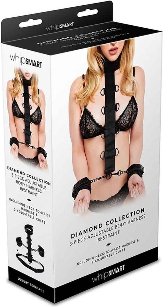 Whipsmart Bondageset SMART DIAMOND 3PC RESTRAINT SET BLK Zwart