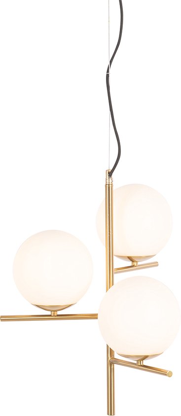 QAZQA flore - Design Hanglamp - 3 lichts - Ø 40 cm - Goud/messing - Woonkamer | Slaapkamer | Keuken