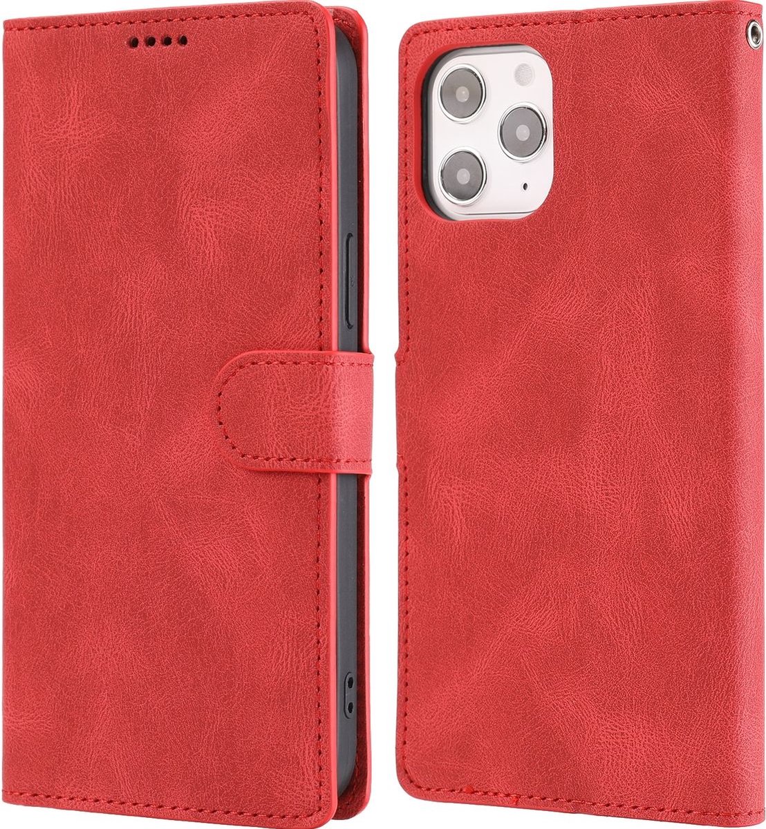 Mobigear Telefoonhoesje geschikt voor Apple iPhone 14 Pro Max Hoesje | Mobigear Wallet Bookcase Portemonnee | Pasjeshouder voor 3 Pasjes | Telefoonhoesje voor Pinpas / OV Kaart / Rijbewijs - Rood