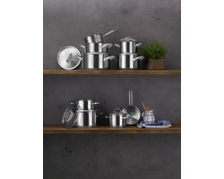 WMF Gourmet Plus - Pannenset - 5-delig - RVS - Met Deksel - Geschikt voor alle warmtebronnen