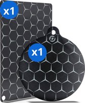 Dykemann® 1x rond XL & 1x rechthoek inductie beschermingsmatten - Anti-slip & bescherming tot 240° - kookplaat beschermer - Inductie matten - Zwart