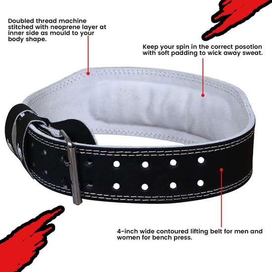 Ceinture Haltérophilie Cuir 13mm - à Levier, Réglable, Pour Squat Et Soulevé De Terre